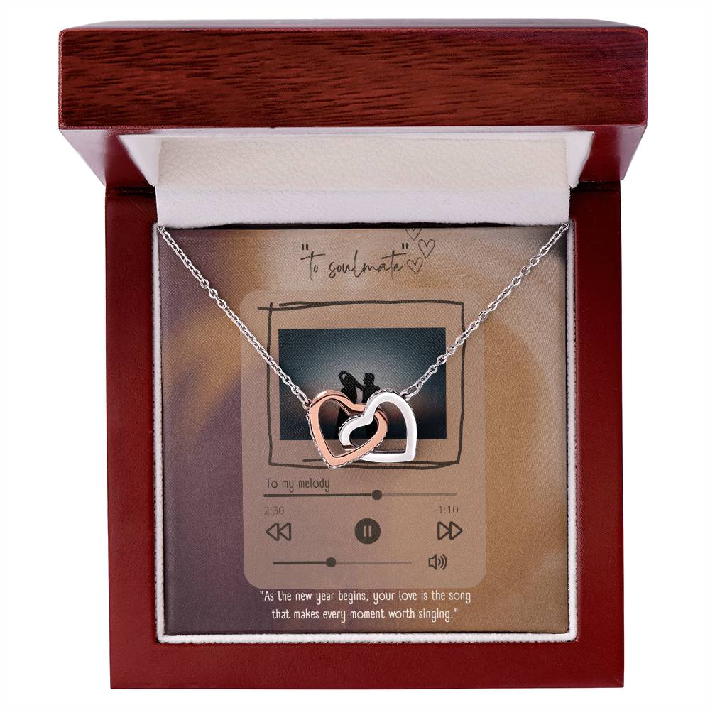 New Year Love – Interlocking Hearts Necklace - 14k White Gold Finish Luxury Box - Necklaces