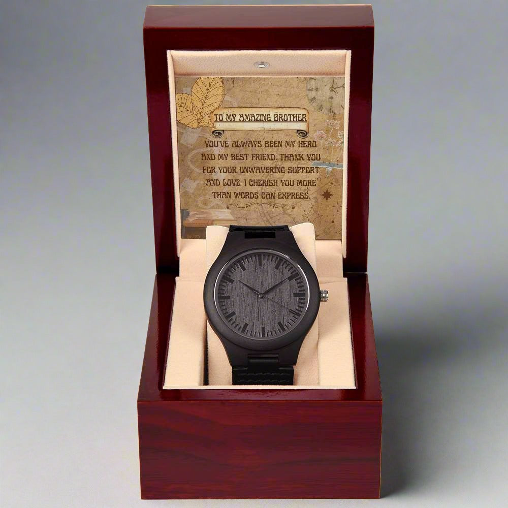 Heartfelt Wooden Watch for My Amazing Brother - Default Title - Watches