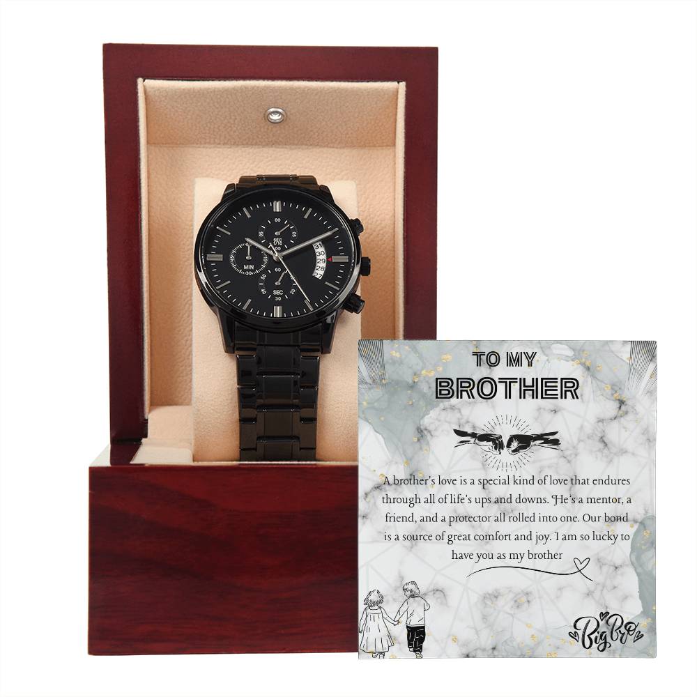 Masterpiece of Time - Black Chronograph Watch - - Watches