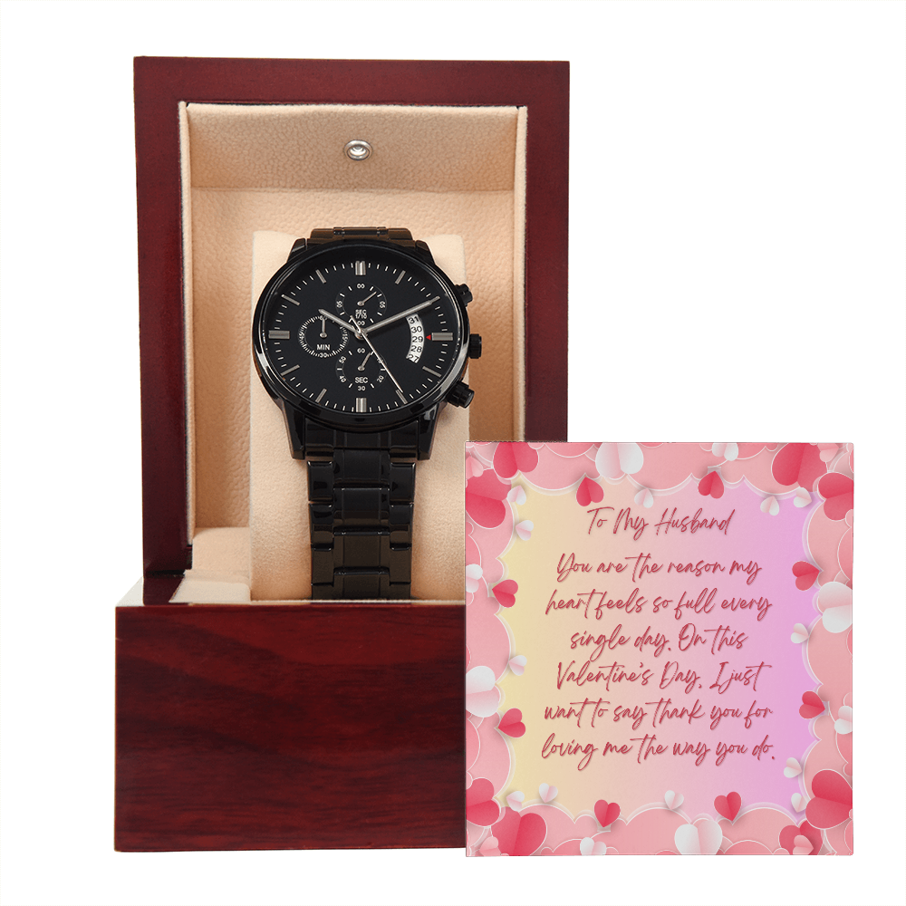 Forever Yours - Black Chronograph Valentine’s Watch - - Watches