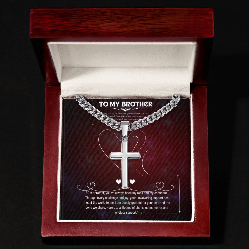 Brotherly Bond - Elegant Cross Pendant in Luxurious Box - - Necklaces