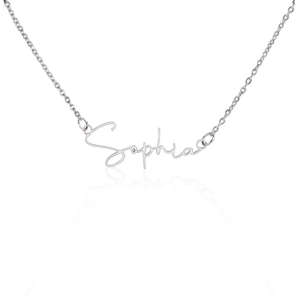 Personalized Elegance - Signature Style Name Necklace - Polished Stainless Steel Standard Box - Necklaces