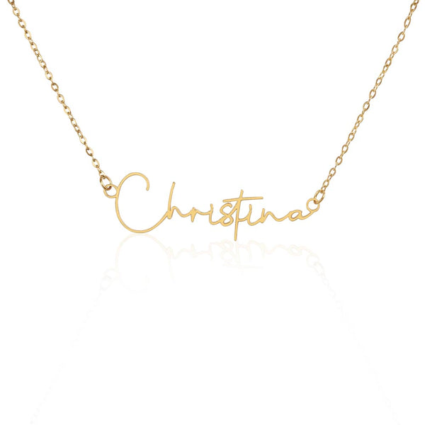 Personalized Elegance - Signature Style Name Necklace - Gold Finish Over Stainless Steel Standard Box - Necklaces