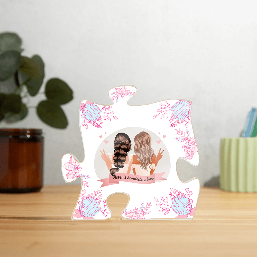 Sister Bonded by Love Acrylic Puzzle Plaque Gift - - Acrylic Prints