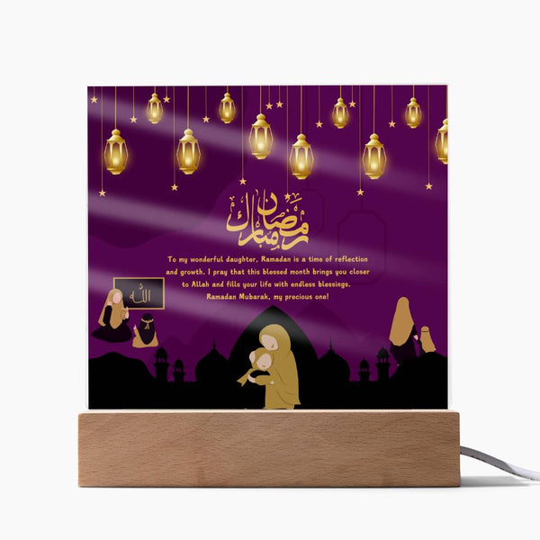 Ramadan Growth - Mother-Daughter Love Gift - LED Corded Base - Acrylic Prints