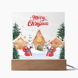 Gingerbread Village Acrylic Plaque – A Sweet Christmas Gift - LED Corded Base - Acrylic Prints