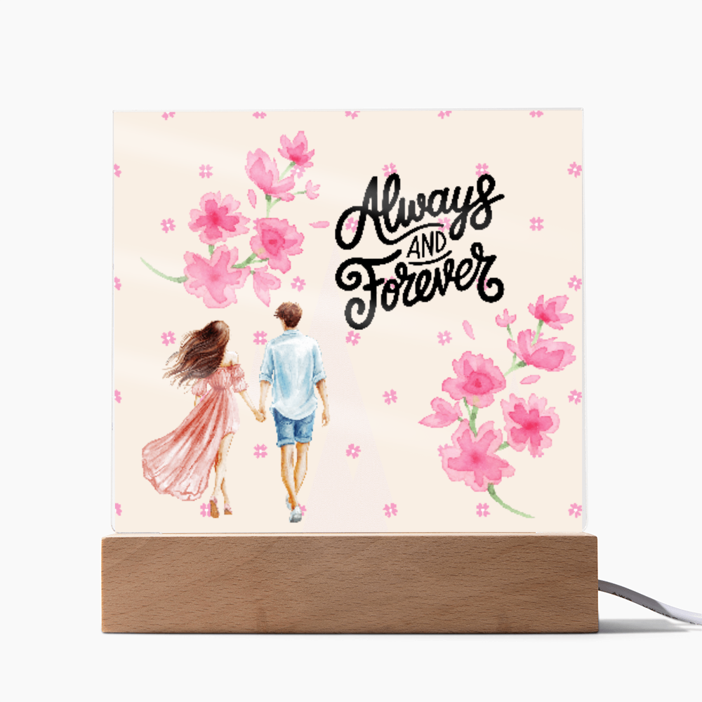 Eternal Love Acrylic Plaque – Perfect Gift for Wife or Girlfriend - LED Corded Base - Acrylic Prints