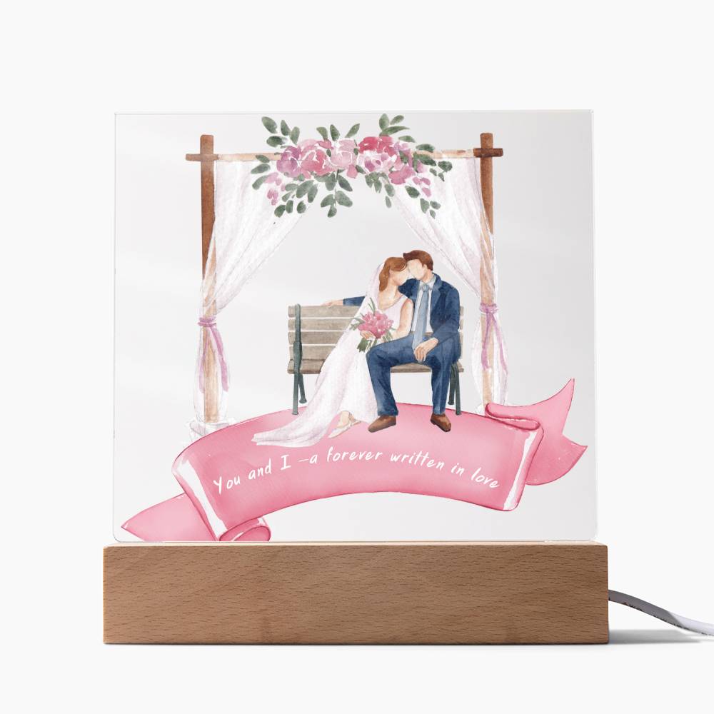 You and I Acrylic Plaque – Forever in Love Gift - LED Corded Base - Acrylic Prints
