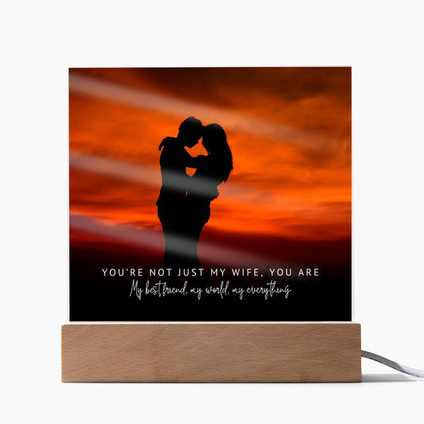 Romantic Anniversary Gift – You’re My Everything Plaque - LED Corded Base - Acrylic Prints