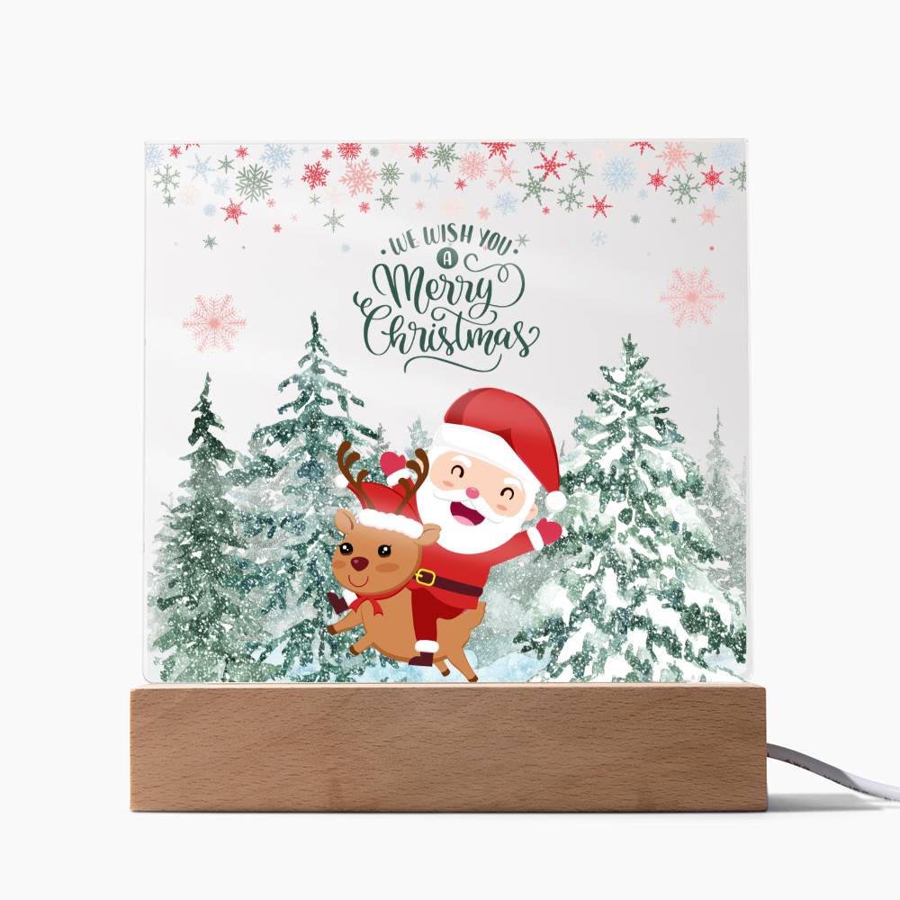 Merry Christmas Ride Acrylic Plaque – Festive Gift Delight - LED Corded Base - Acrylic Prints