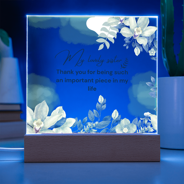 My Lovely Sister Acrylic Plaque – Heartfelt Floral Gift - - Acrylic Prints