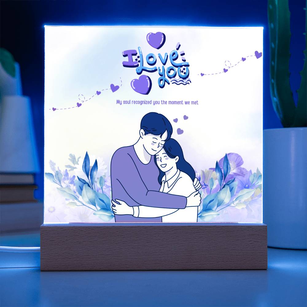 I Love You Acrylic Plaque – Romantic LED Gift for Couples - - Acrylic Prints