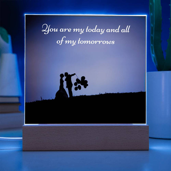Wedding Gift Acrylic Plaque – You Are My Today Quote - - Acrylic Prints