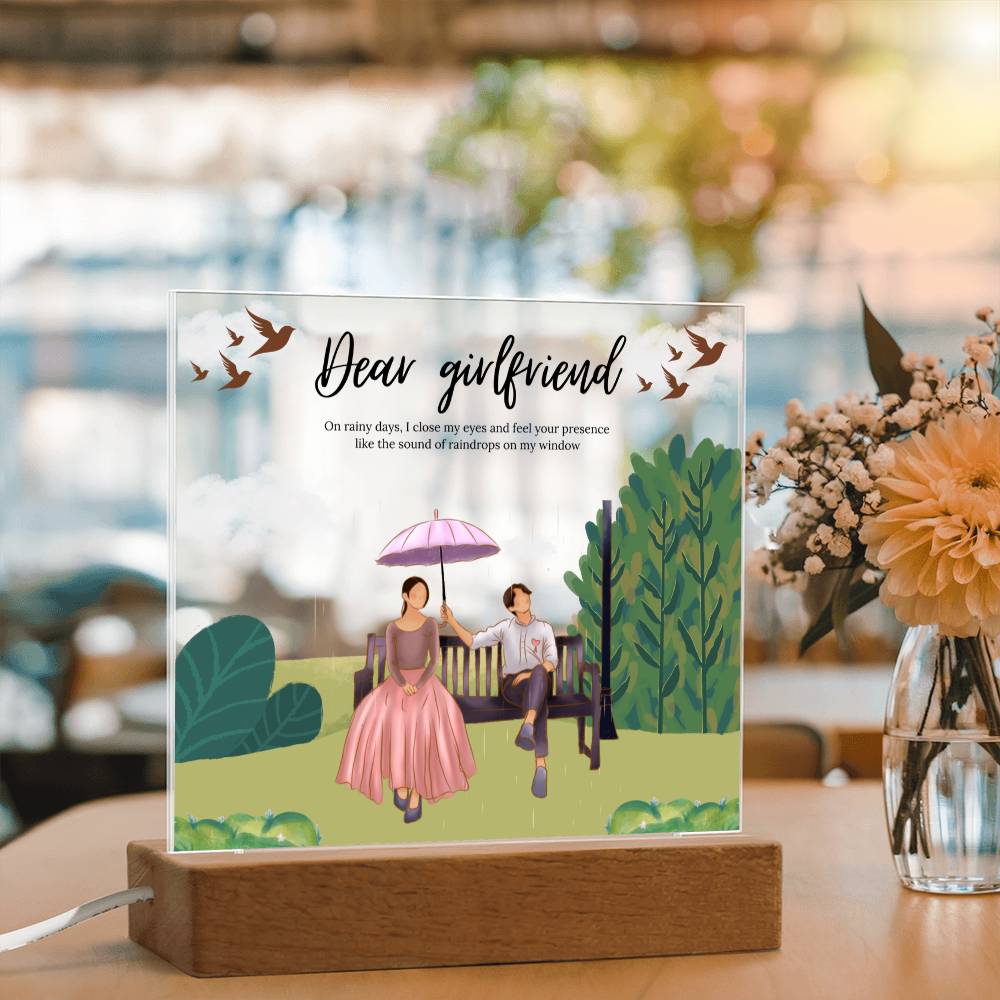 Love Under the Umbrella – Square Acrylic Plaque for Couples - - Acrylic Prints