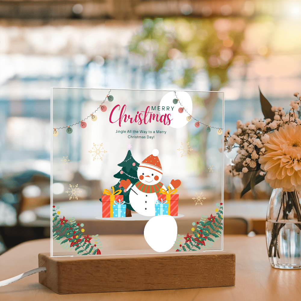 Snowman Christmas Acrylic Plaque – Gift Joy & Warmth - - Acrylic Prints