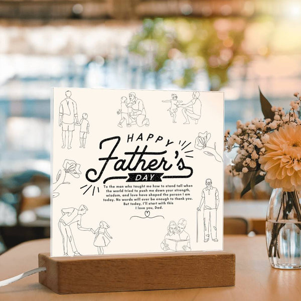 Dad’s Wisdom Lives On – Light-Up Plaque - - Acrylic Prints