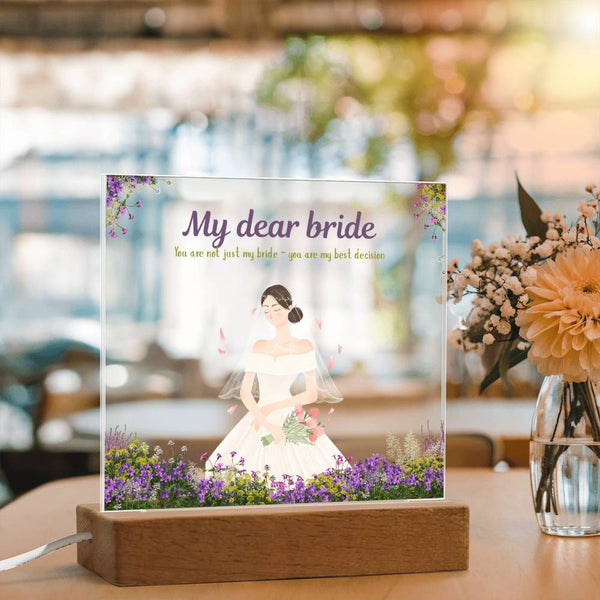 My Dear Bride Acrylic Plaque – Elegant Wedding Gift - - Acrylic Prints