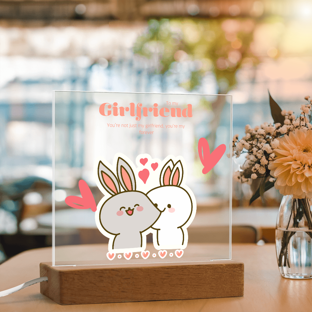 Cute Bunny Love Gift for Her – Square Acrylic Plaque - - Acrylic Prints