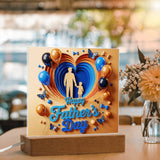 Dad & Me – Layered Heart LED Plaque - - Acrylic Prints