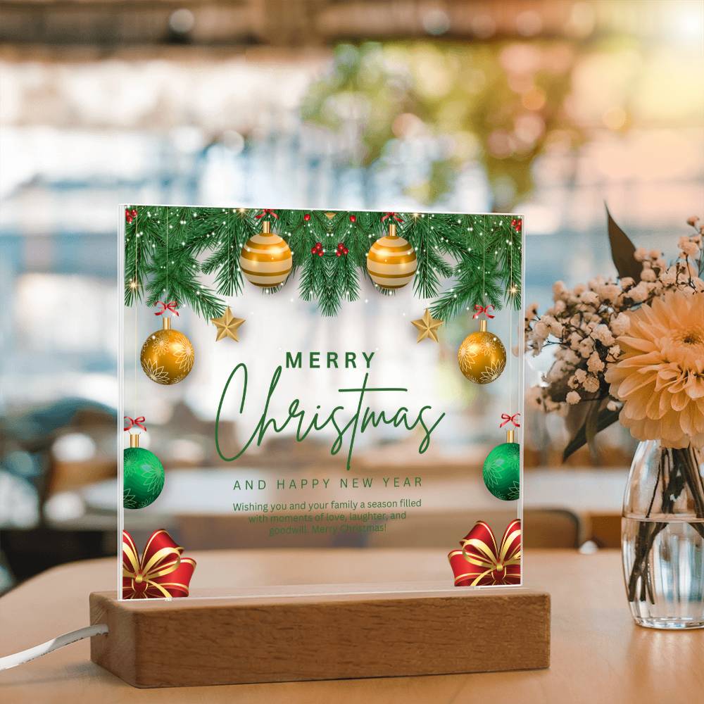 Merry Christmas Acrylic Plaque – Gift of Joy & Warm Wishes - - Acrylic Prints