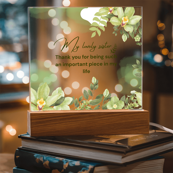 My Lovely Sister Acrylic Plaque – Heartfelt Floral Gift - - Acrylic Prints
