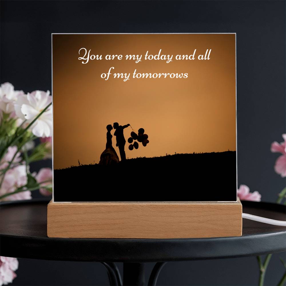 Wedding Gift Acrylic Plaque – You Are My Today Quote - - Acrylic Prints