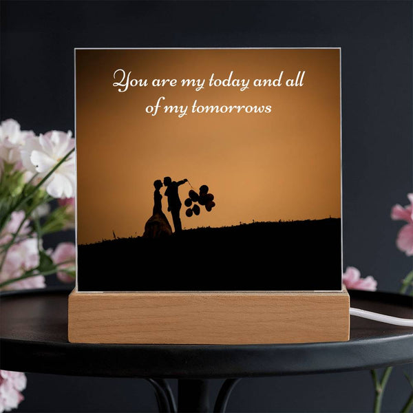 Wedding Gift Acrylic Plaque – You Are My Today Quote - - Acrylic Prints