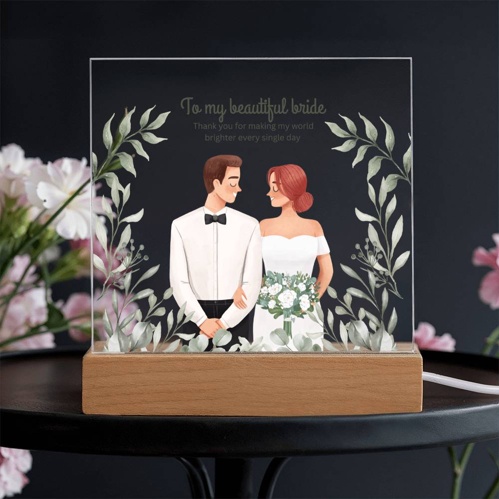 To My Beautiful Bride – Wedding Acrylic Plaque - - Acrylic Prints