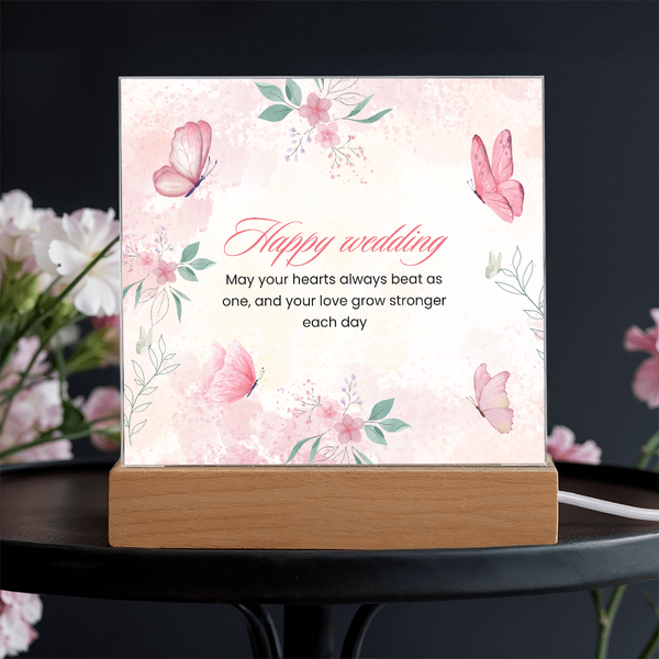 Happy Wedding Acrylic Plaque – Love’s Timeless Keepsake - - Acrylic Prints