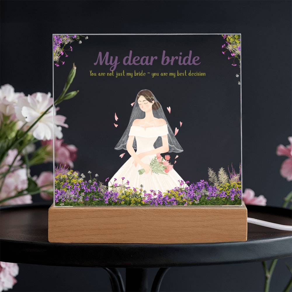 My Dear Bride Acrylic Plaque – Elegant Wedding Gift - - Acrylic Prints