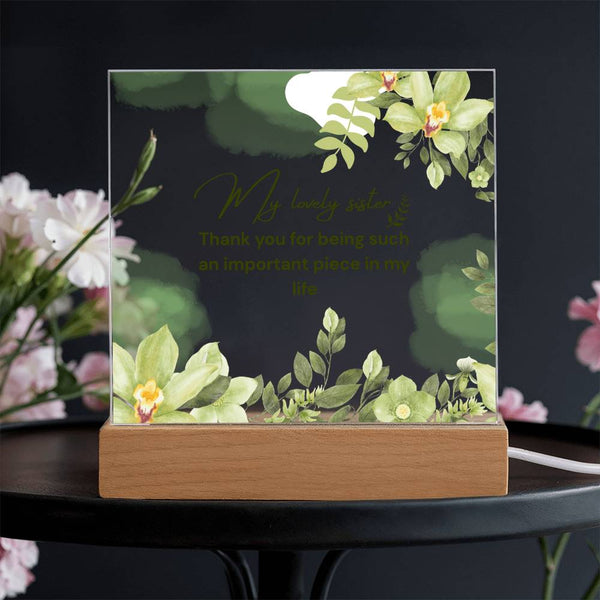 My Lovely Sister Acrylic Plaque – Heartfelt Floral Gift - - Acrylic Prints