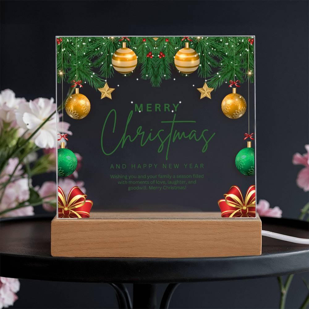 Merry Christmas Acrylic Plaque – Gift of Joy & Warm Wishes - - Acrylic Prints