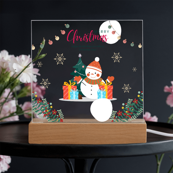 Snowman Christmas Acrylic Plaque – Gift Joy & Warmth - - Acrylic Prints