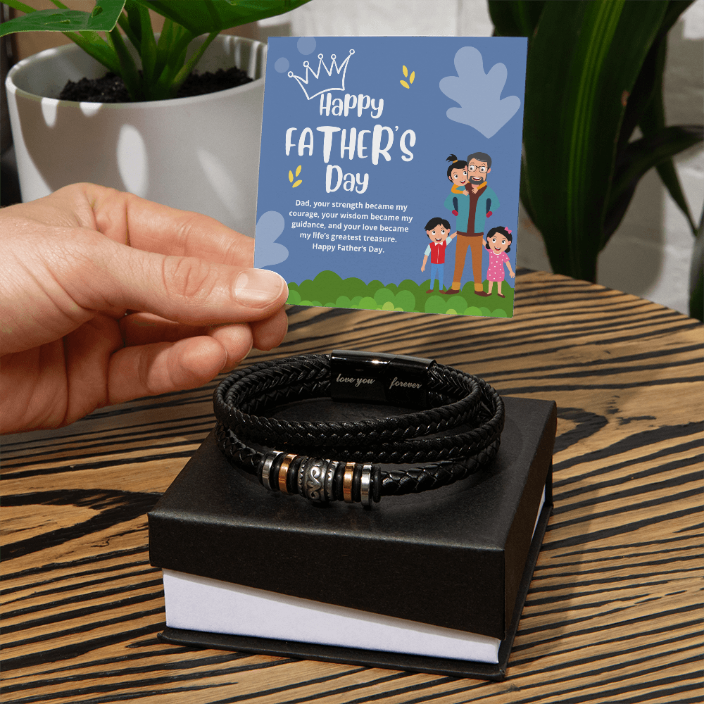 Dad’s Treasure – Men’s Gift Bracelet with Message - - Bracelets