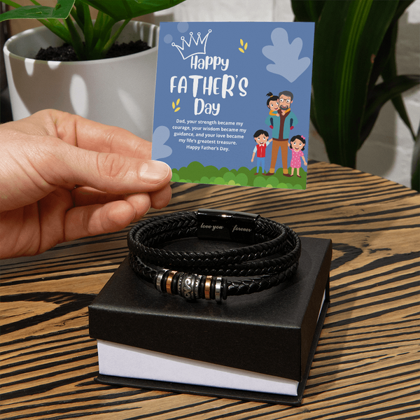 Dad’s Treasure – Men’s Gift Bracelet with Message - - Bracelets