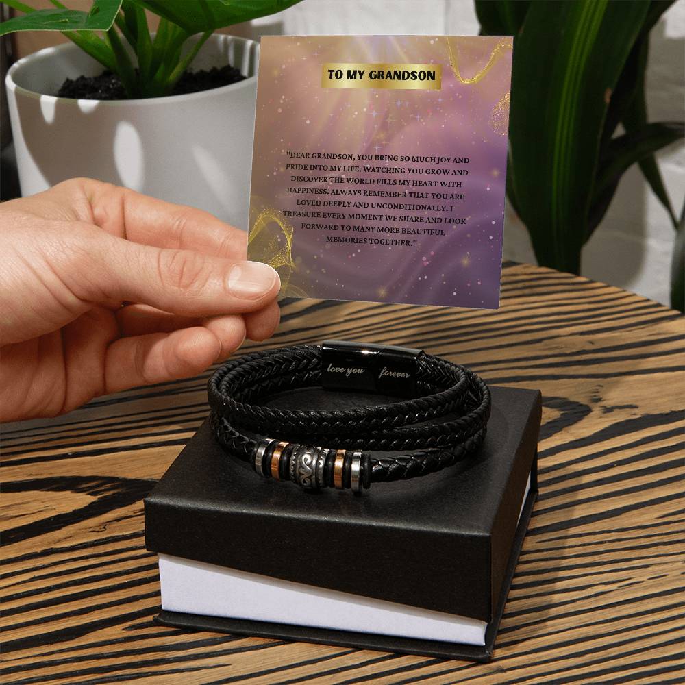 Love You Forever Men's Bracelet with Gift Box & Message Card - - Bracelets