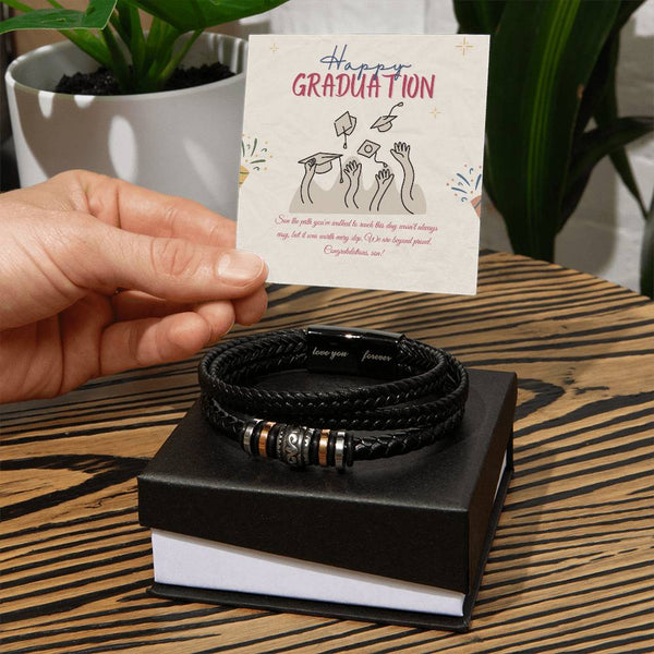 Graduation Leather Bracelet Gift for Your Son - - Bracelets