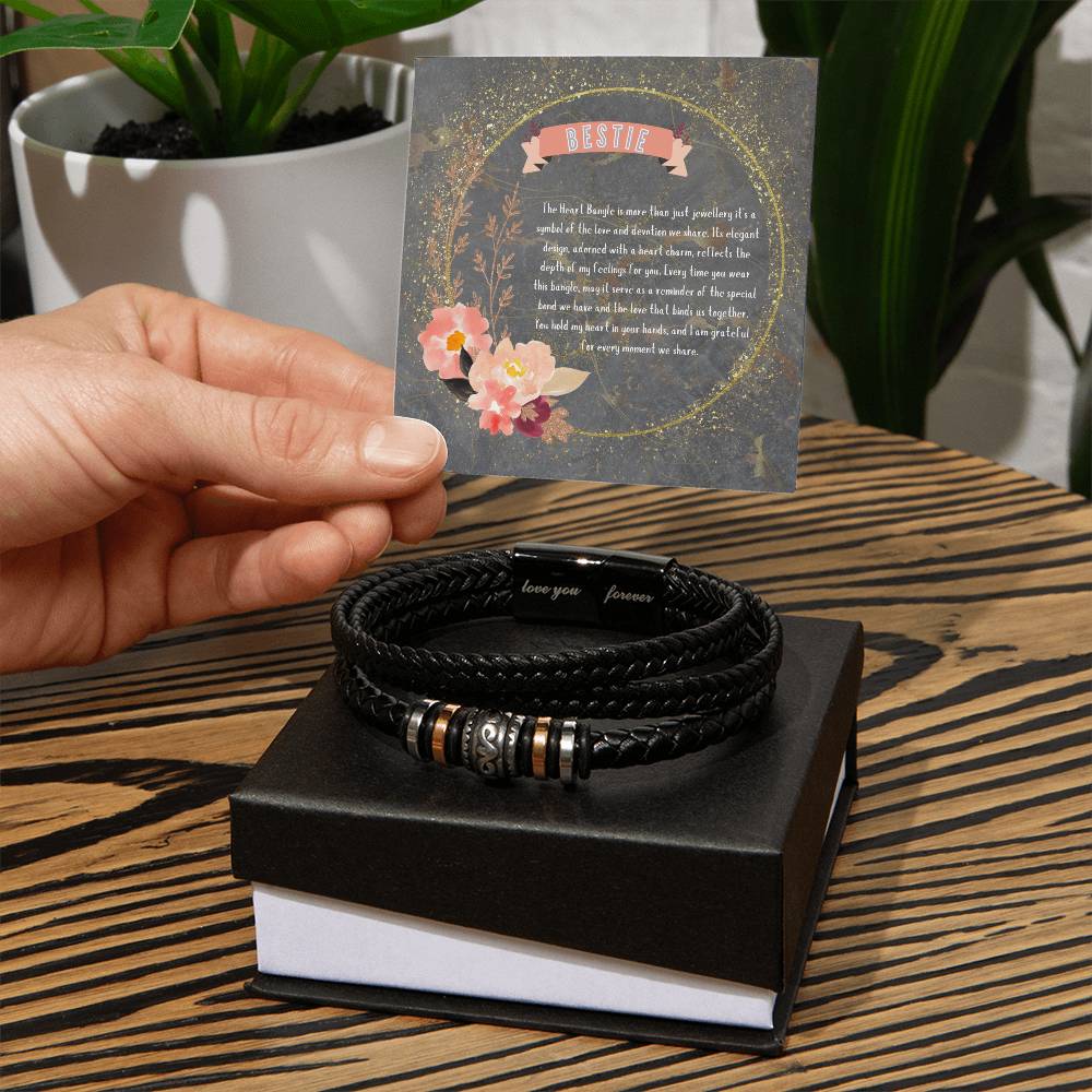 Bestie Love Men's Bracelet - Stylish Sentiment - - Bracelets