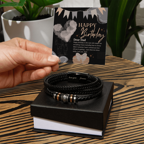 Dad Birthday Bracelet with Playful Tribute Design - - Bracelets