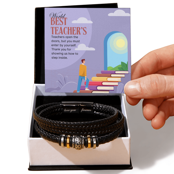 Engraved Bracelet – Honor Your Mentor Teacher - Two Tone Box - Bracelets