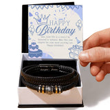 Son's Birthday Leather Bracelet – A Timeless Gift - Two Tone Box - Bracelets