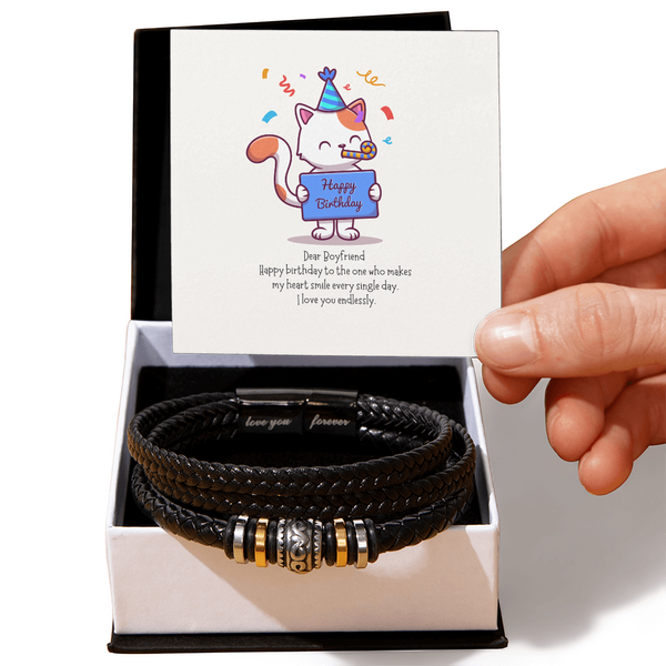 Cute Birthday Bracelet Gift for Boyfriend - Two Tone Box - Bracelets