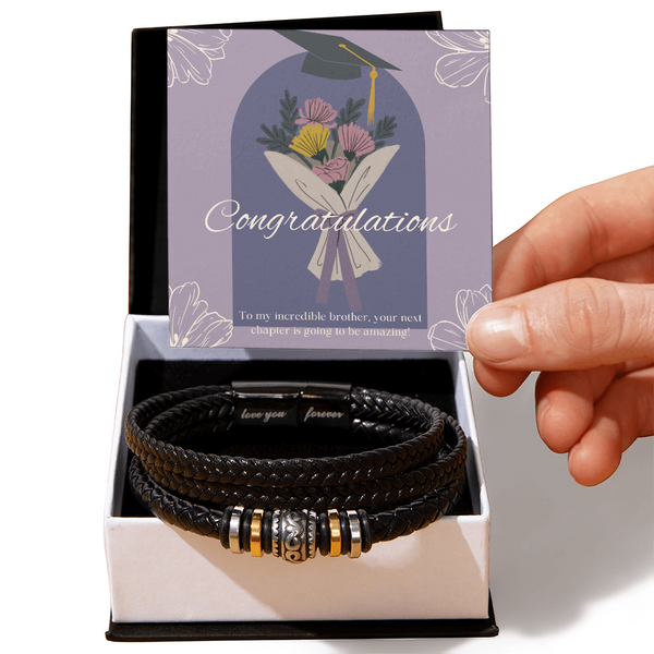 Brother's Bloom - Graduation Congratulations Art - Two Tone Box - Bracelets