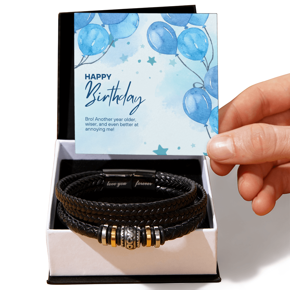 Blue Balloon Birthday Bracelet for Brother - Two Tone Box - Bracelets