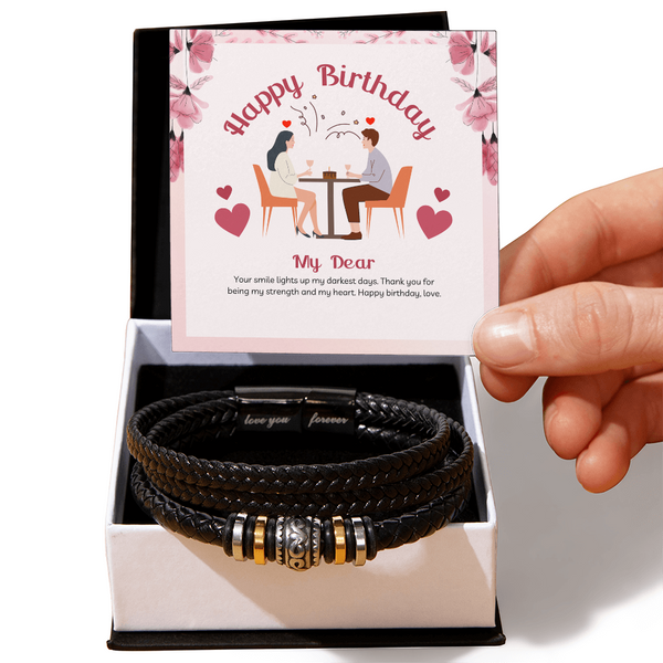 Romantic Birthday Bracelet Gift for Boyfriend - Two Tone Box - Bracelets