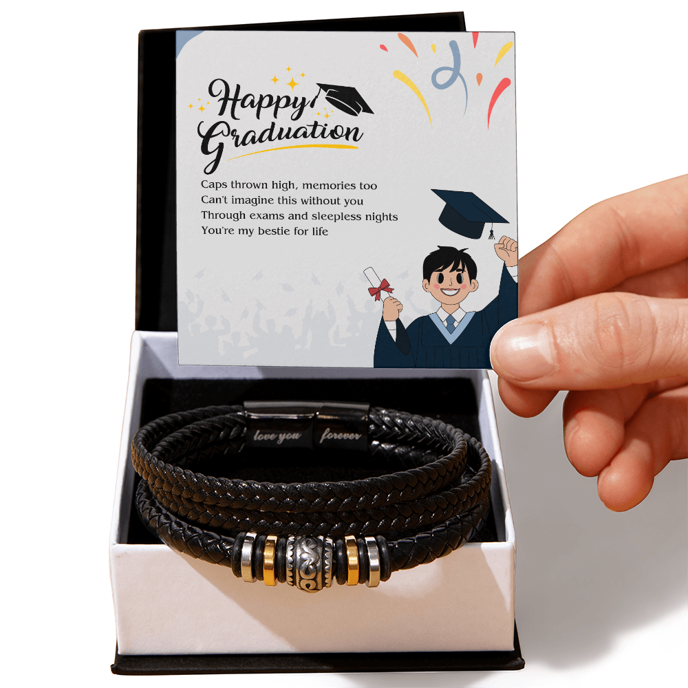 Bestie for Life - Graduation Celebration Art - Two Tone Box - Bracelets