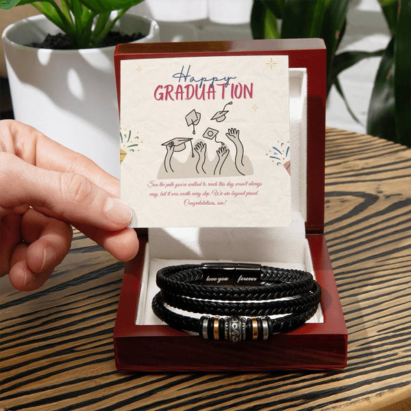 Graduation Leather Bracelet Gift for Your Son - - Bracelets
