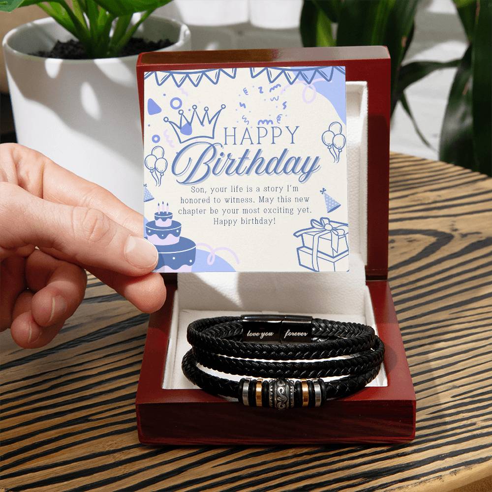 Son's Birthday Leather Bracelet – A Timeless Gift - - Bracelets