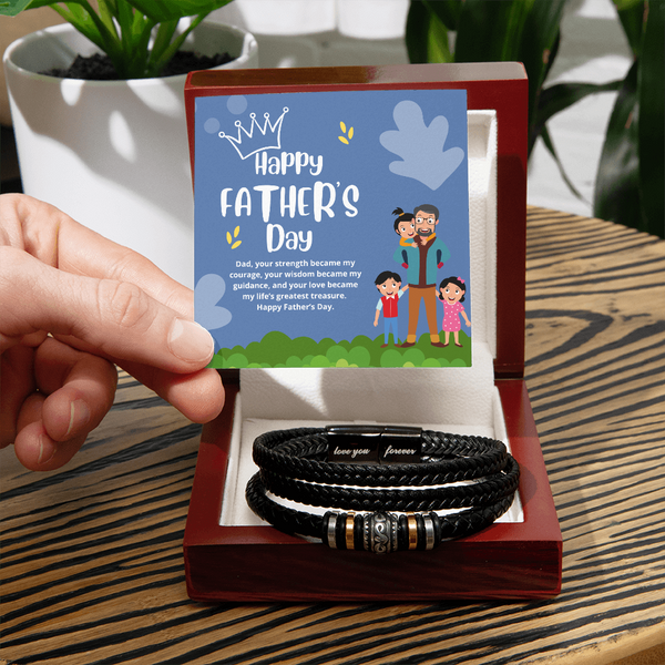 Dad’s Treasure – Men’s Gift Bracelet with Message - - Bracelets