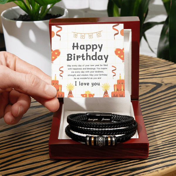 Birthday Love - Husband's Special Day Leather Bracelet - - Bracelets